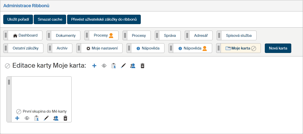ribbon nova skupina ovladani