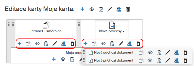 ribbon sekce ovladani