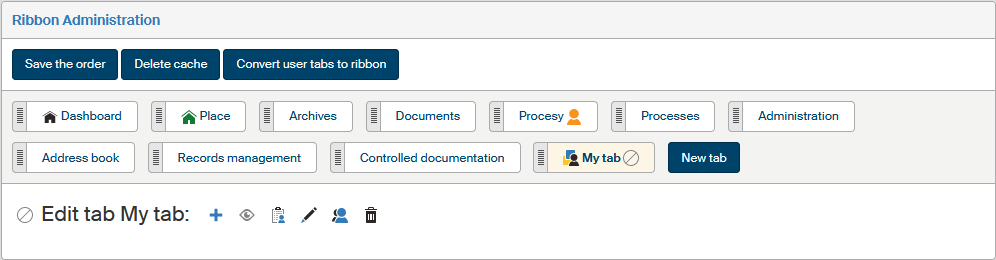 ribbon nova karta ovladani