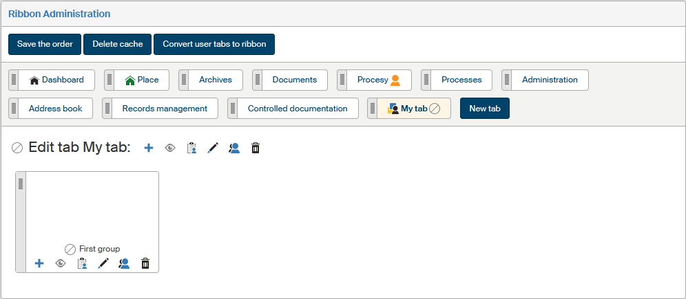 ribbon nova skupina ovladani