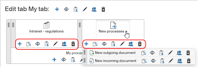 ribbon sekce ovladani