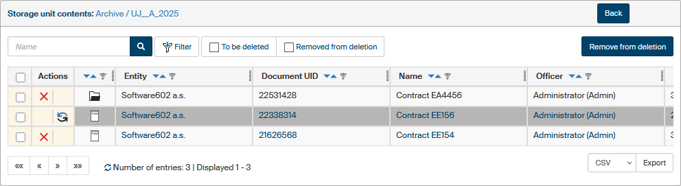 obsah ukladaci jednotky