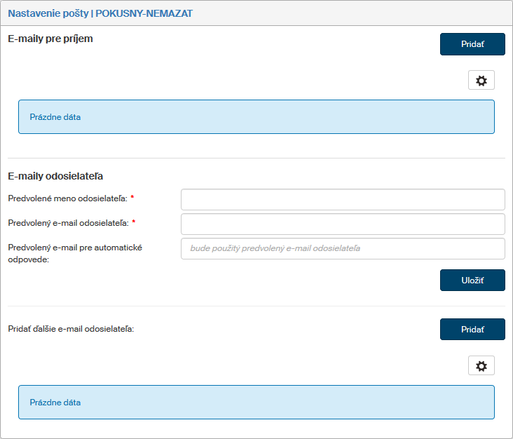 nastaveni posty nove