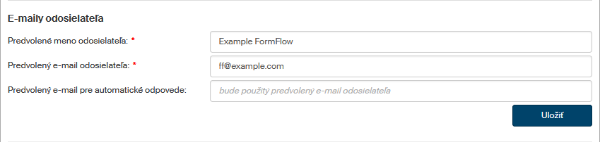 vychozi adresa odesilatele