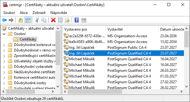 nastaveni ostatni vyber certifikatu