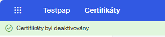 certifikaty deaktivovany
