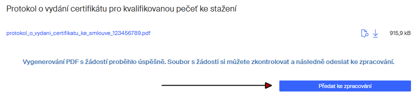 prodlouzeni peceti jina predat