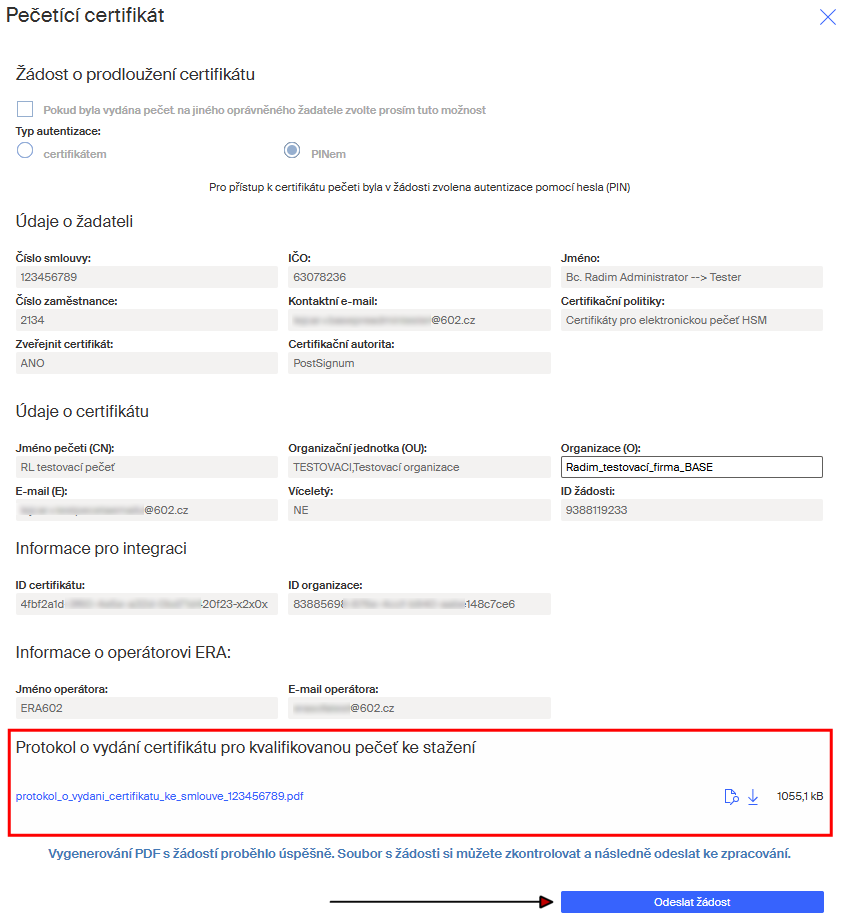 prodlouzeni peceti totozna protokol
