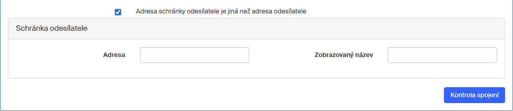 odchozi odesilatel
