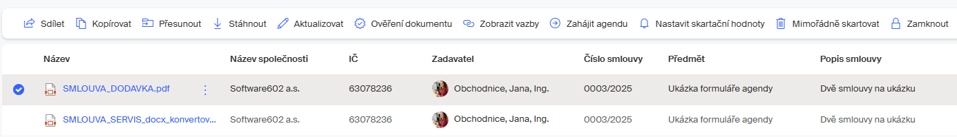 smlouva archivace prilohy