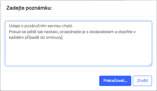 smlouva vraceni poznamka