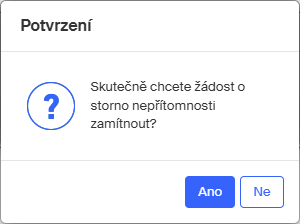 nepritomnost storno dotaz
