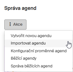 importovat agendu