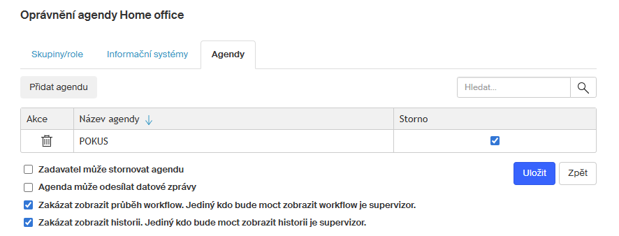opravneni agendy pro agendy3