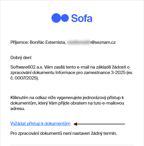 notifikace externistovi